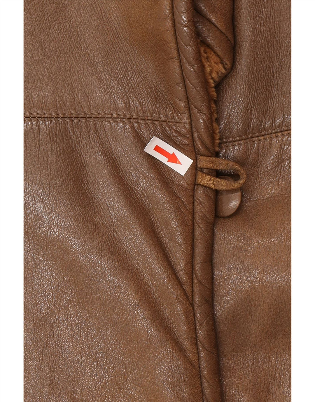 Cappotto in pelle vintage da donna UK 14 in pelle marrone medio