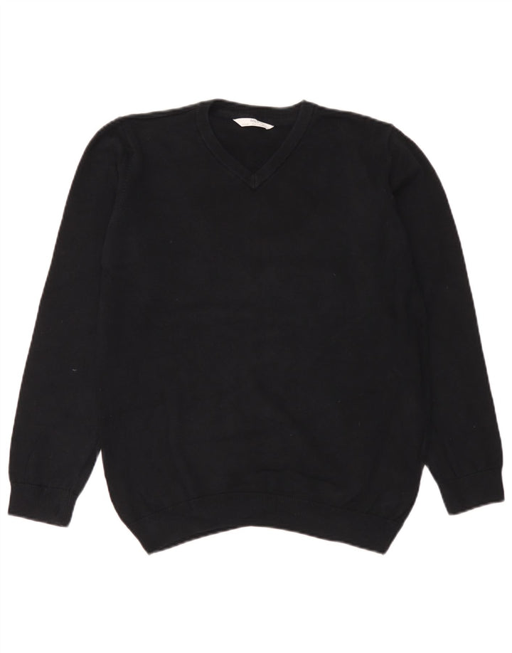 Maglione Marks & Spencer da bambino con scollo a V 13-14 anni in cotone nero