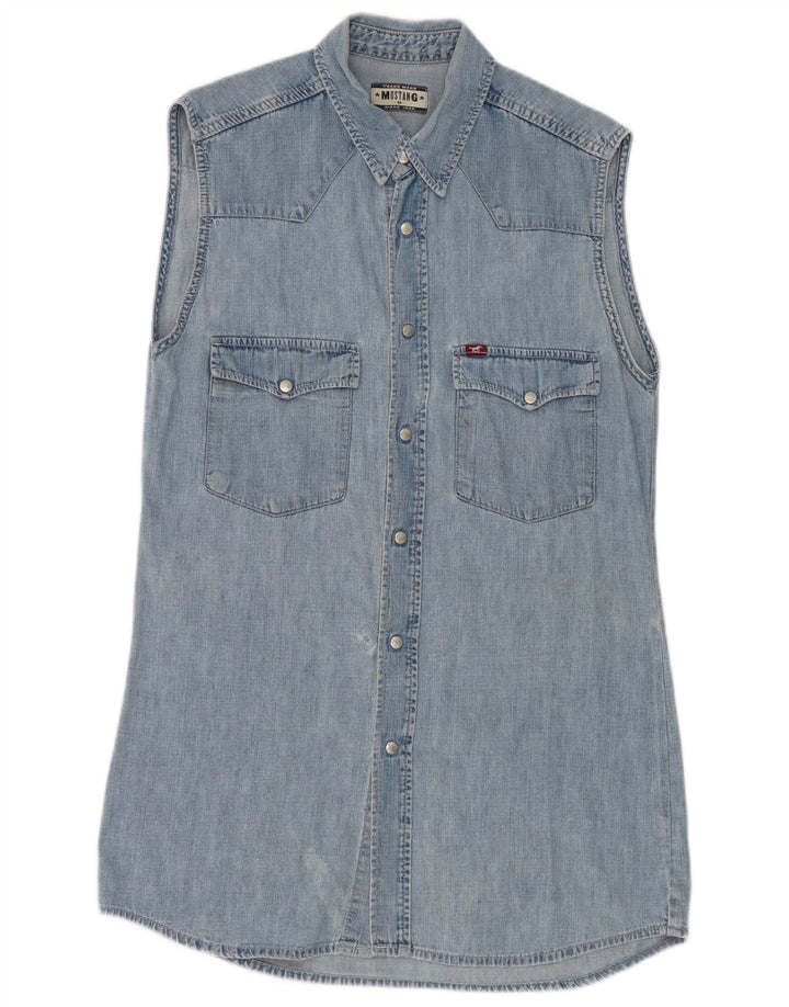 Abito in denim senza maniche da donna Mustang UK 14 Blu medio