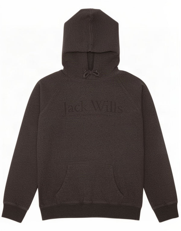 Maglione con cappuccio oversize con grafica da donna Jack Wills UK 10 piccolo cotone grigio