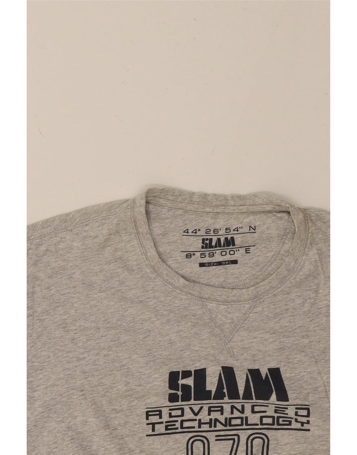 SLAM Womens Graphic Top Long Sleeve UK 22 3XL Grey Cotton Vintage Slam and Second-Hand Slam from Messina Hembry 
