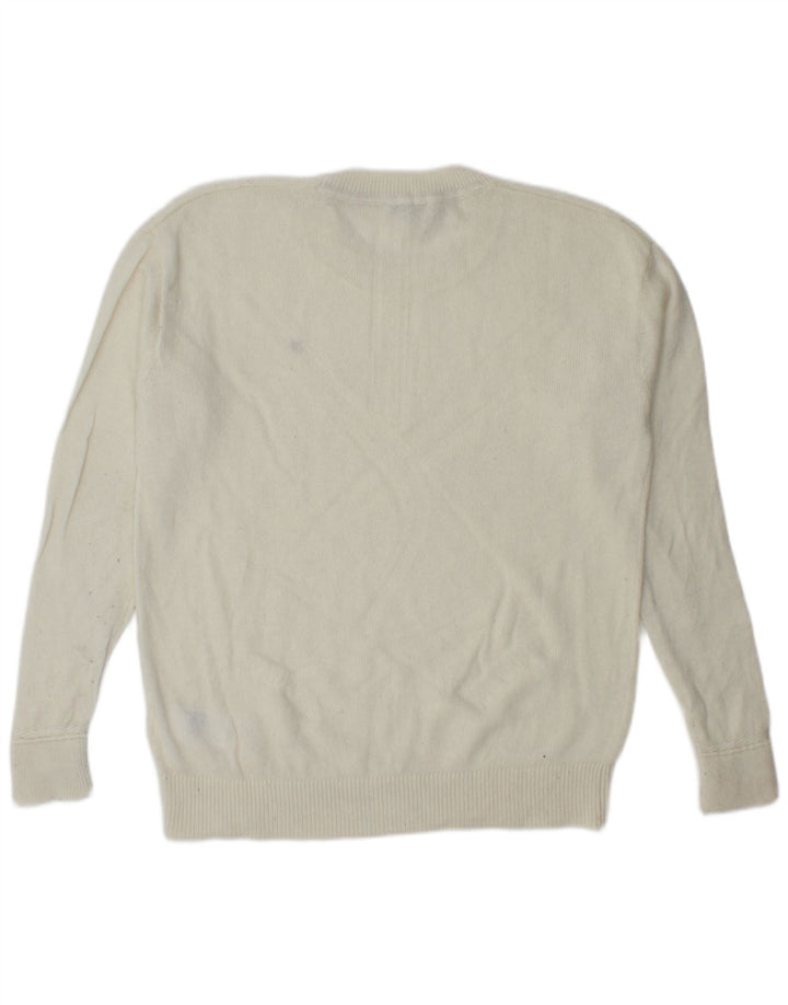 Maglione maglione girocollo da uomo Tommy Hilfiger XL in lana bianca