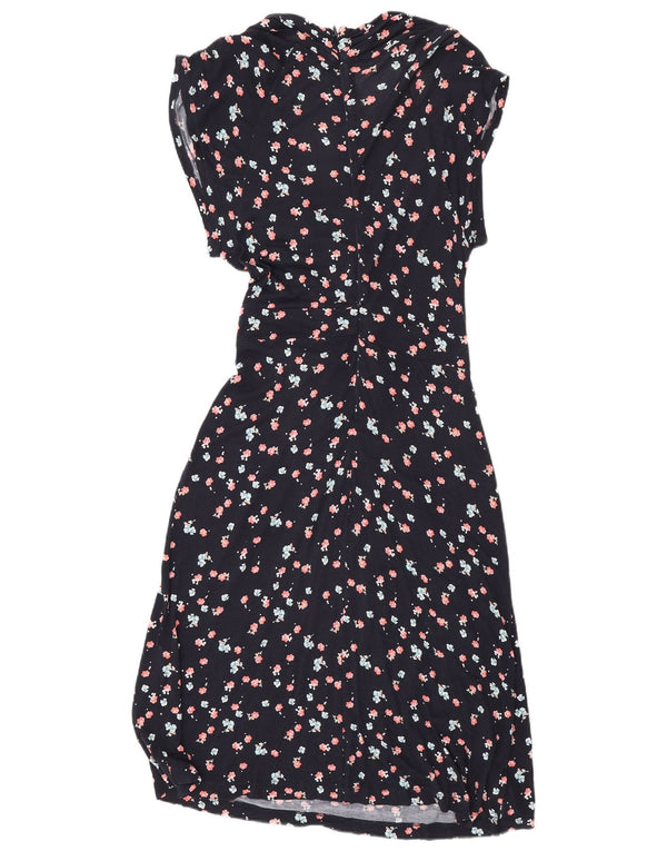 Abito a trapezio da donna French Connection UK 14 Viscosa floreale blu navy medio