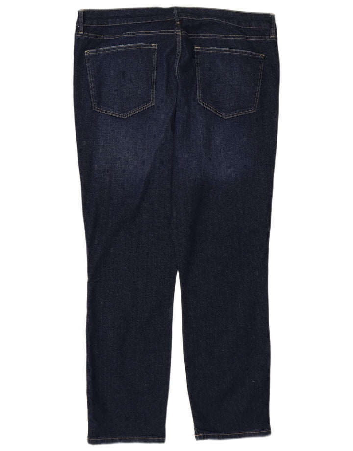 TOMMY HILFIGER Jeans dritti a vita alta da donna US 16 2XL W38 L28 Blu navy