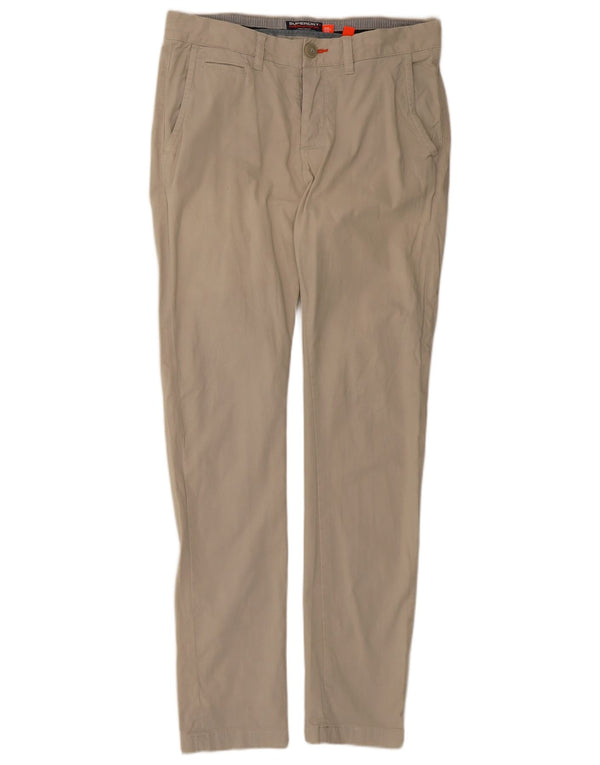 Pantaloni chino skinny da uomo Superdry W30 L32 in cotone beige