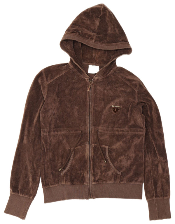 Maglione con cappuccio e zip Champion Herritage Fit da donna UK 16 Large in cotone marrone