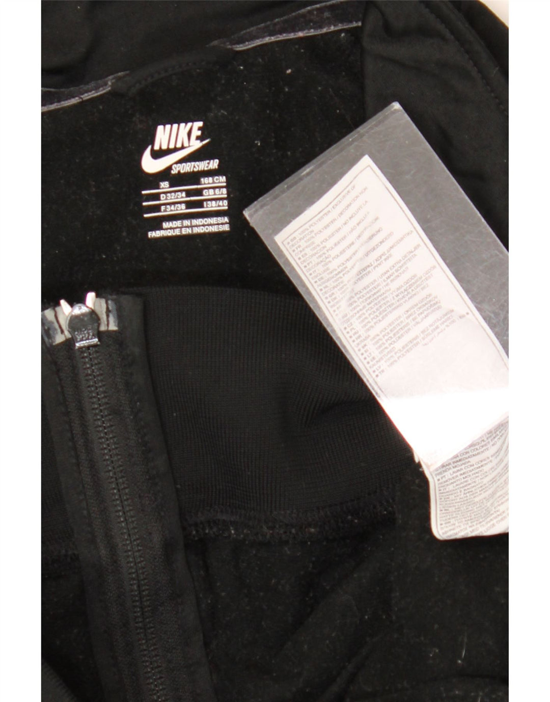 Giacca da tuta da donna Nike UK 6/8 XS poliestere a righe nere