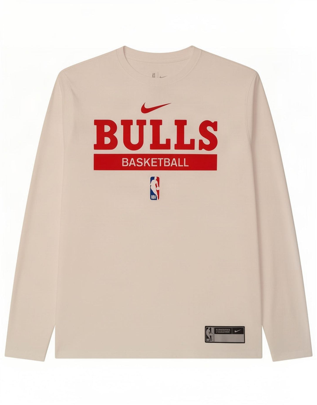 Nike Chicago Bulls Graphic Top da uomo a maniche lunghe grande in poliestere bianco