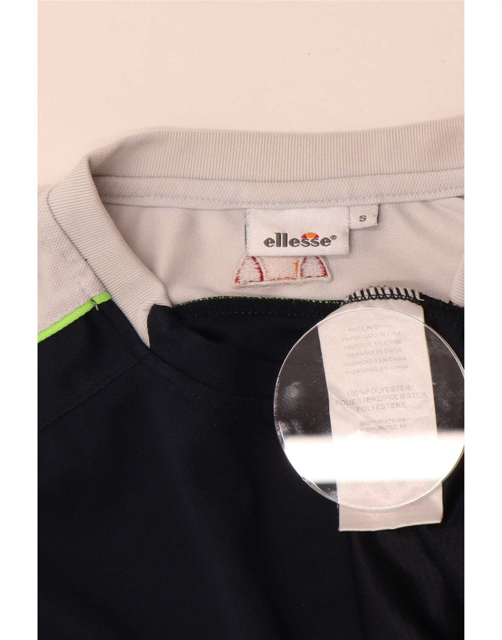 T-shirt grafica da uomo Ellesse Top Small in poliestere color block blu navy