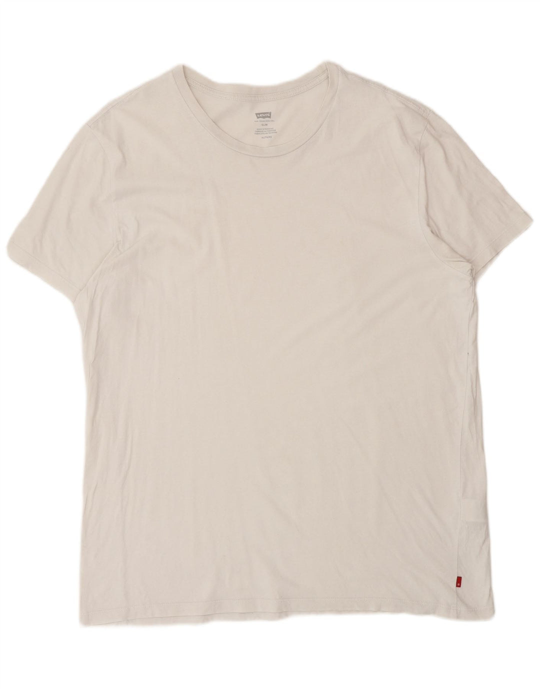 LEVI'S Mens Slim Fit T-Shirt Top XL White Cotton