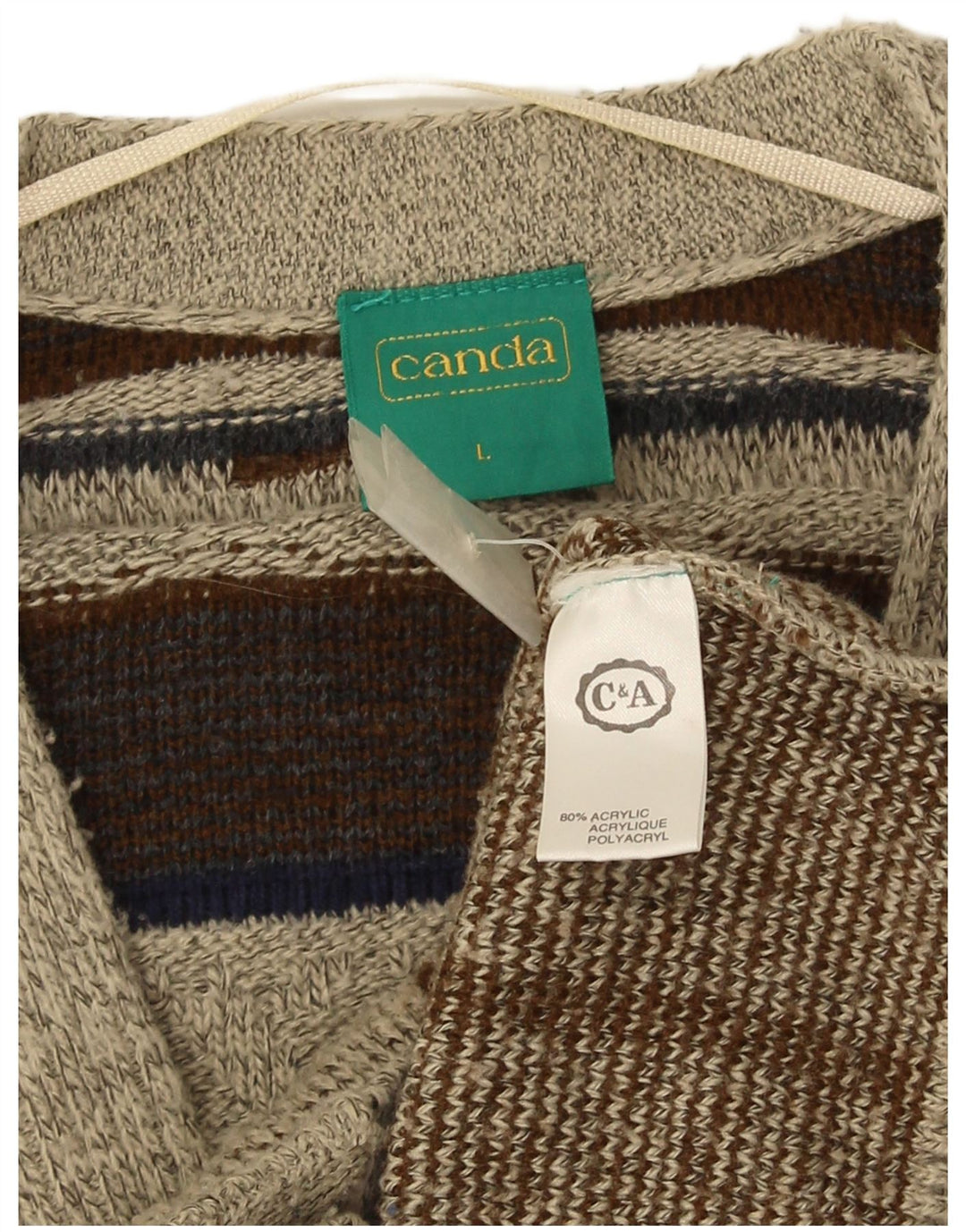 Canada Uomo Cardigan Maglione Large Grigio Acrilico geometrico