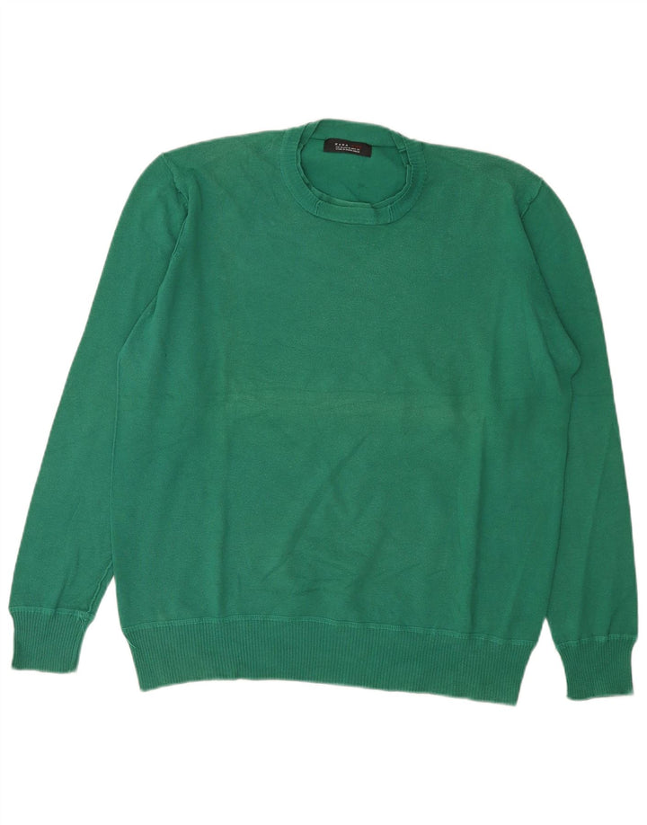 Maglione maglione girocollo da uomo Zara XL in cotone verde