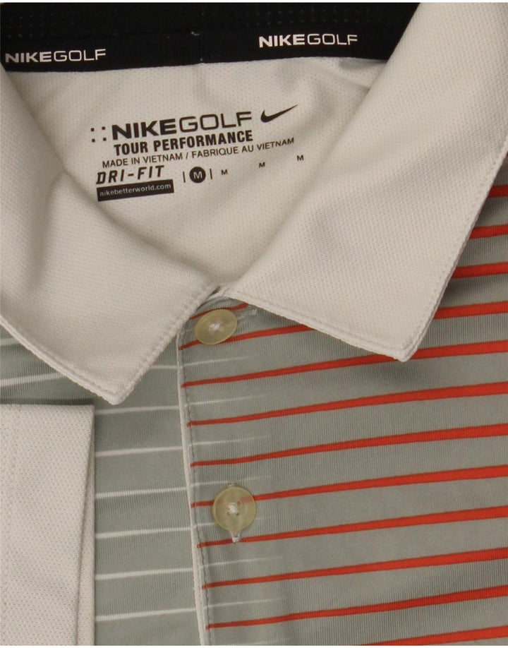 Polo Nike Dri Fit da uomo a righe grigio medio