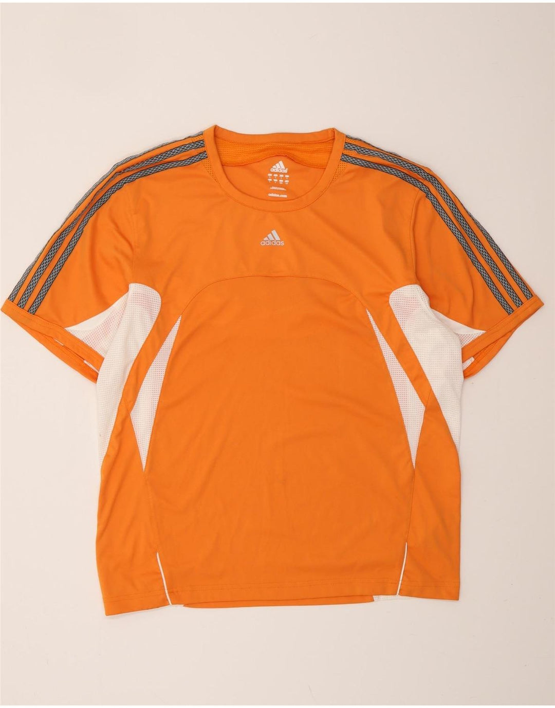 T-shirt ADIDAS da uomo Climacool Top grande in poliestere color block arancione