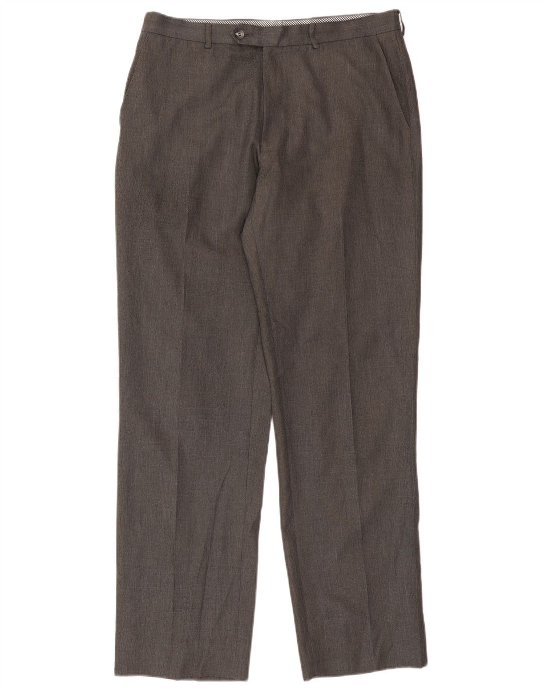 Pantaloni da abito dritti da uomo Marks & Spencer W34 L33 poliestere grigio