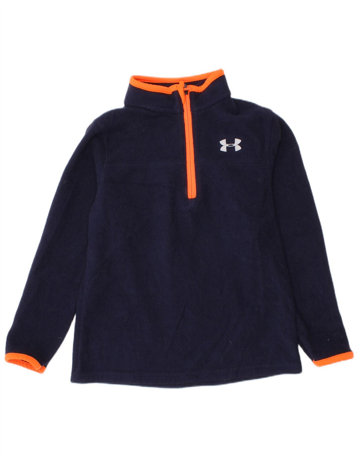 Maglione in pile da ragazzo con zip Under Armour, 4-5 anni, in poliestere blu navy