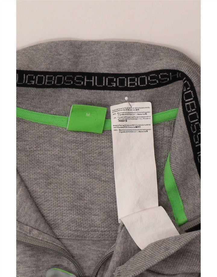 Giacca da tuta da uomo Hugo Boss in cotone grigio medio