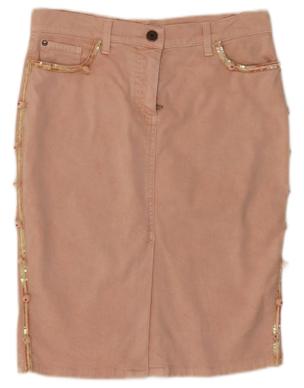 Gonna Denim Donna Blumarine IT 42 Media W30 Cotone Rosa