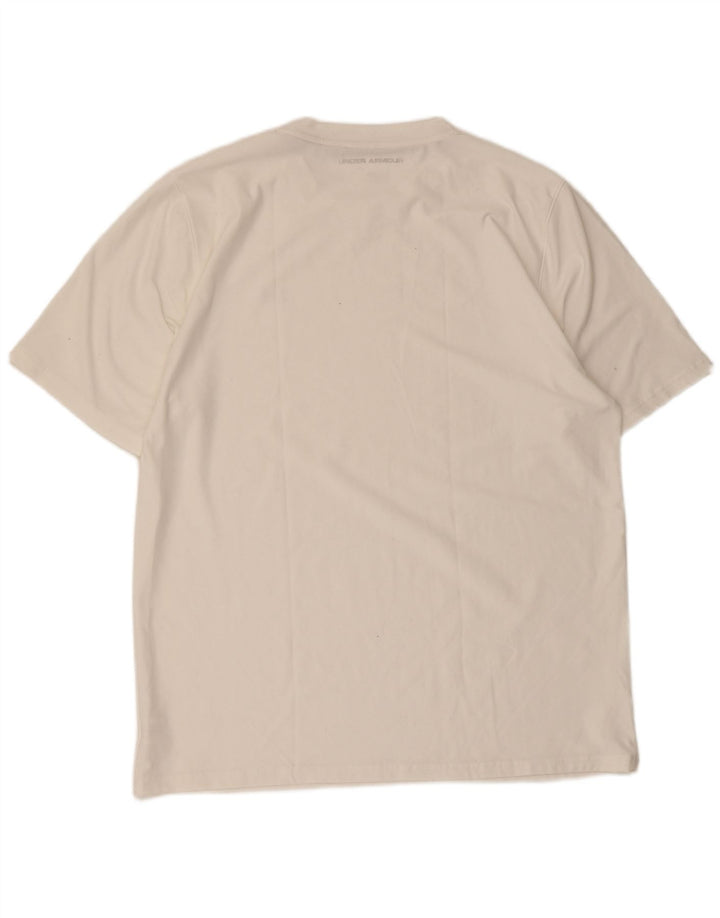 T-shirt Under Armour da uomo Heat Gear vestibilità regolare Top grande poliestere bianco