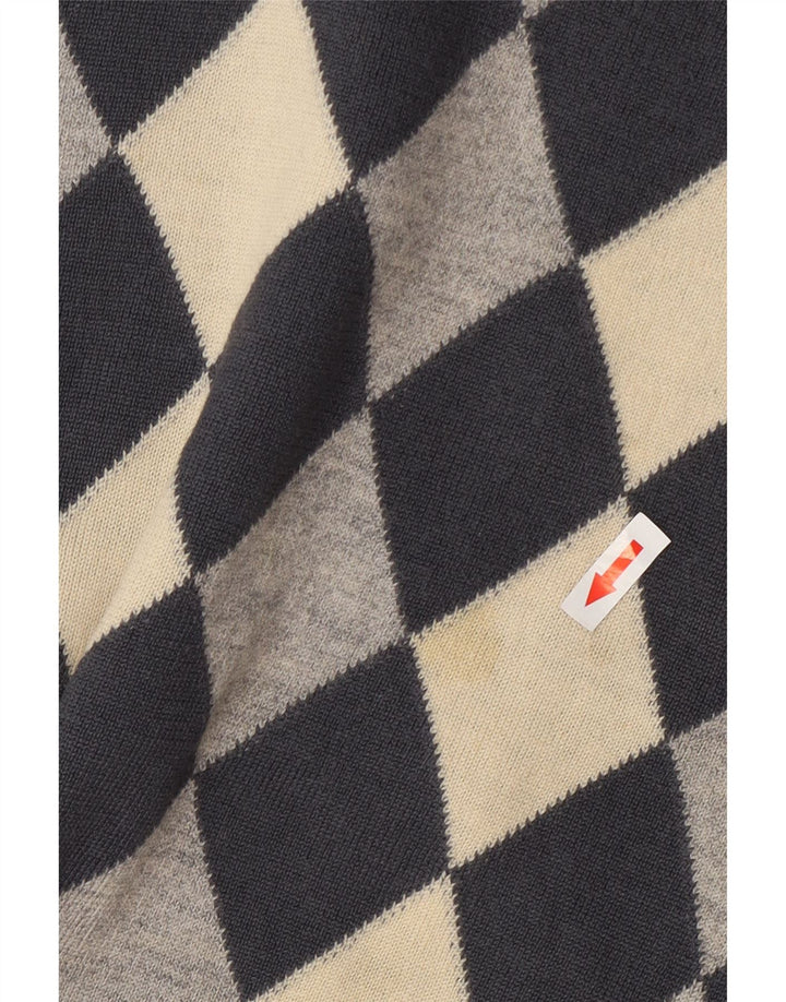 Maglione maglione con scollo a barca da donna St Michael UK 12 Grigio medio Argyle/Diamante