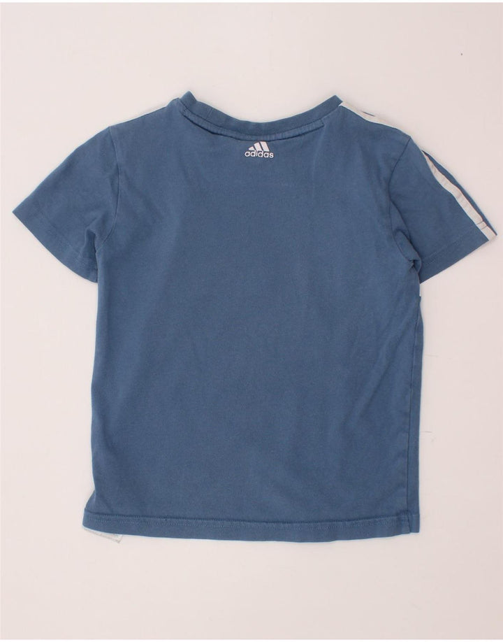 Completo ADIDAS da 2 pezzi con grafica per ragazzi, 3-4 anni, in cotone color block blu