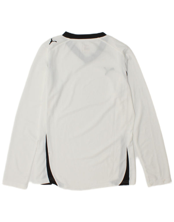 PUMA Womens Top Long Sleeve UK 10 Small White Colourblock