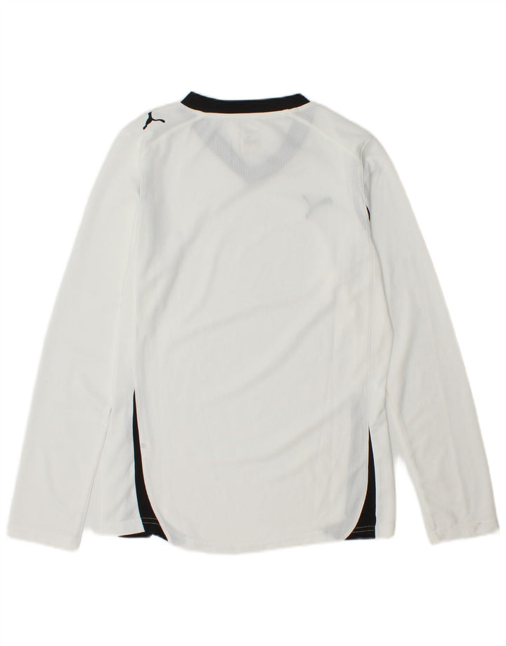 PUMA Womens Top Long Sleeve UK 10 Small White Colourblock