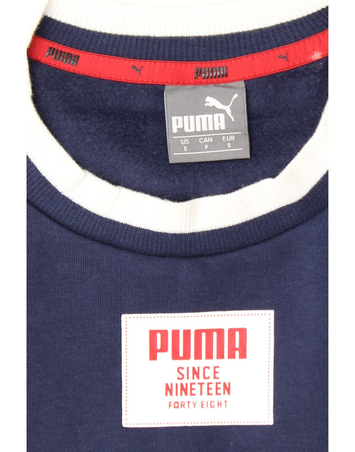 Felpa grafica da uomo PUMA, maglione piccolo, colore blu navy