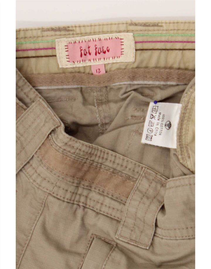 Pantaloncini cargo da donna Fat Face UK 12 medi W30 cotone kaki