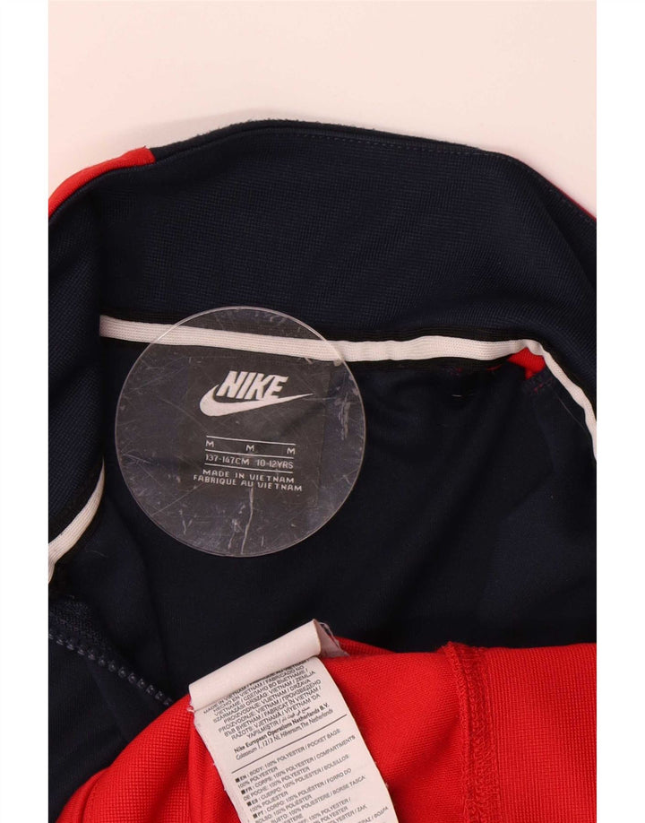 Felpa Nike da ragazzo con zip e collo, 10-11 anni, colore rosso medio