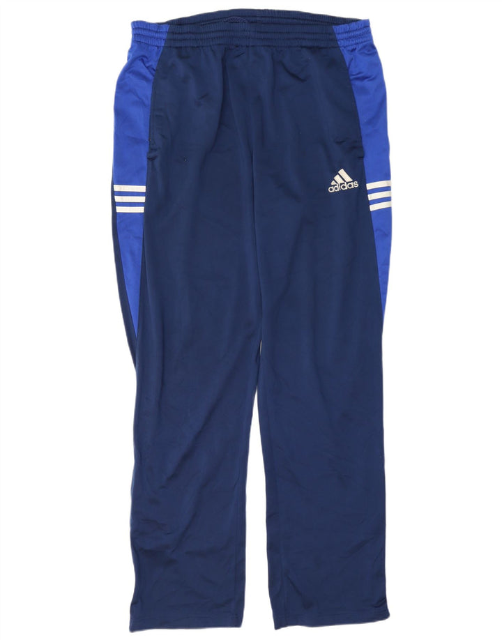 Pantaloni da tuta da uomo Adidas Large in poliestere color block blu navy