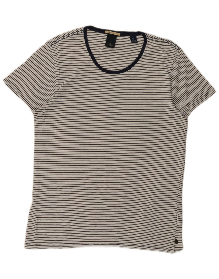 T-shirt da uomo SCOTCH & SODA Top in cotone gessato bianco medio