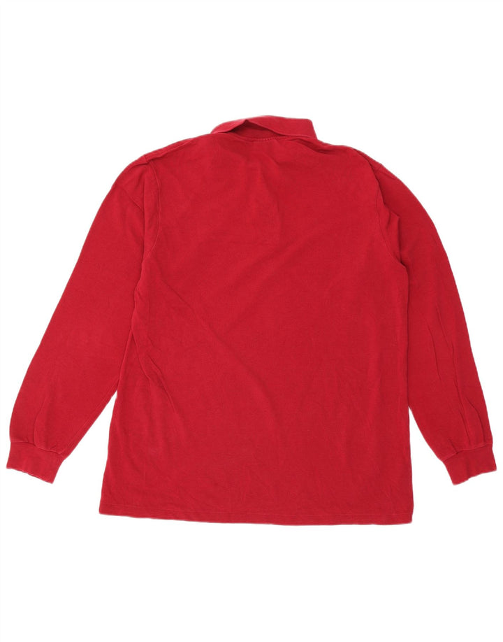 Polo da uomo a maniche lunghe Lacoste taglia 4, cotone rosso medio