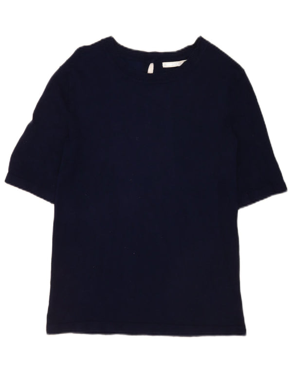 T-shirt Zara da donna Top UK 14 grande blu navy