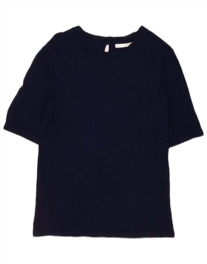 T-shirt Zara da donna Top UK 14 grande blu navy