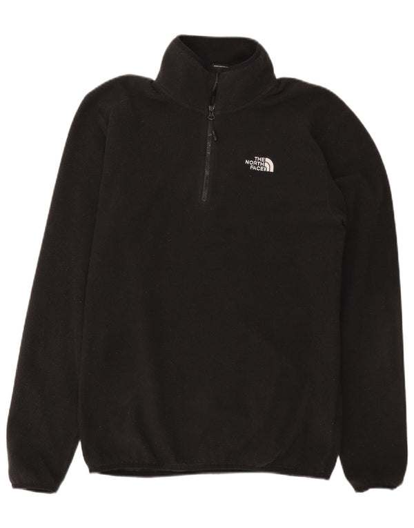 THE NORTH FACE Maglione in pile da uomo con zip e collo piccolo in poliestere nero