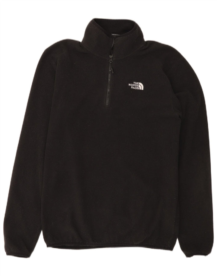 THE NORTH FACE Maglione in pile da uomo con zip e collo piccolo in poliestere nero