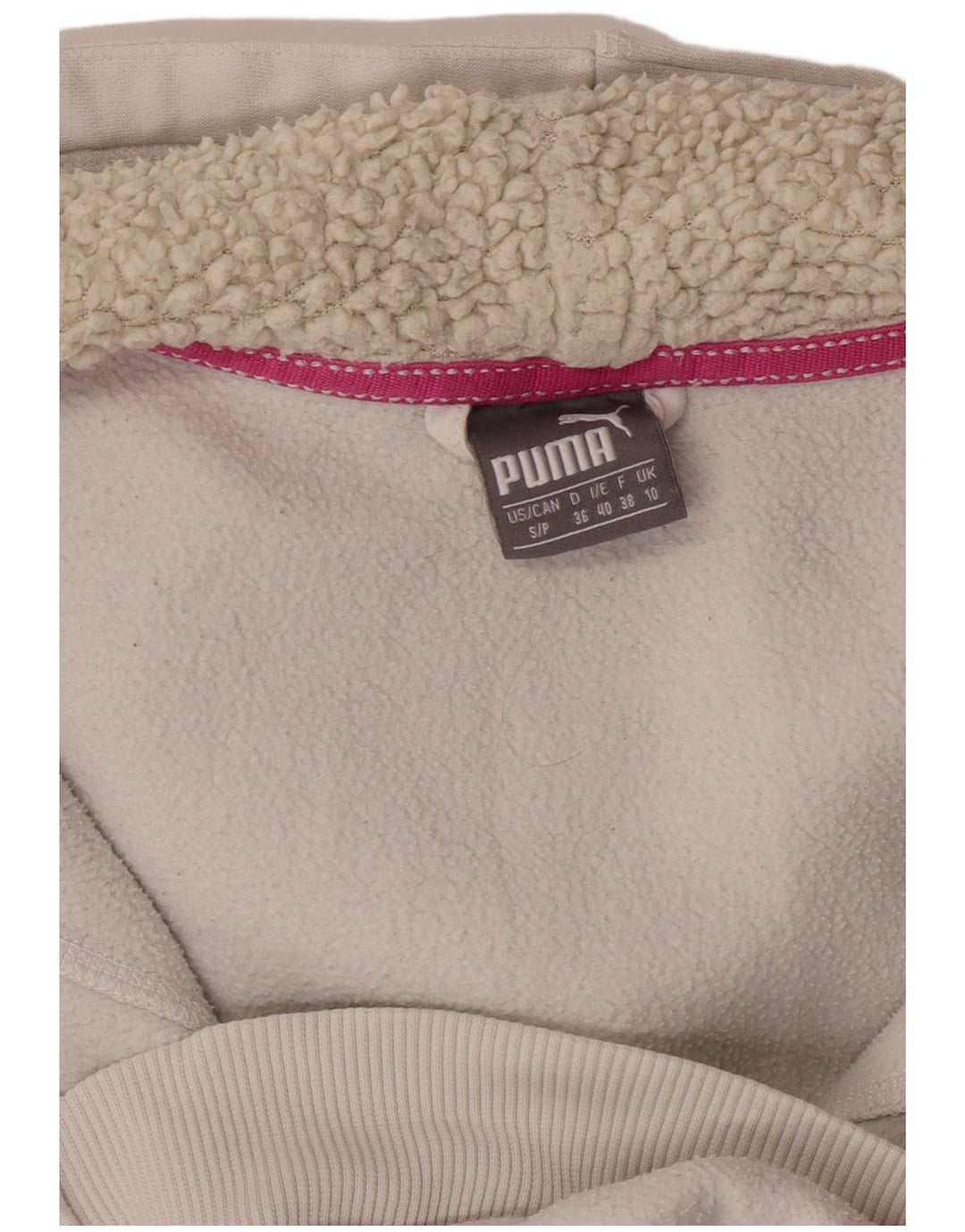 Felpa con cappuccio e zip da donna PUMA UK 10 Small Bianca