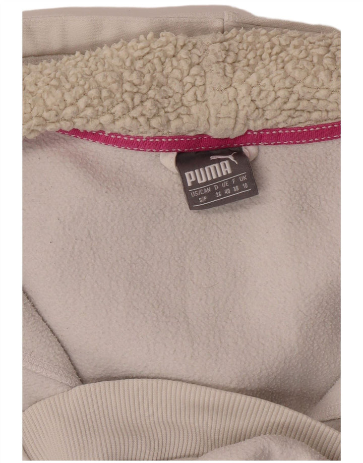 Felpa con cappuccio e zip da donna PUMA UK 10 Small Bianca