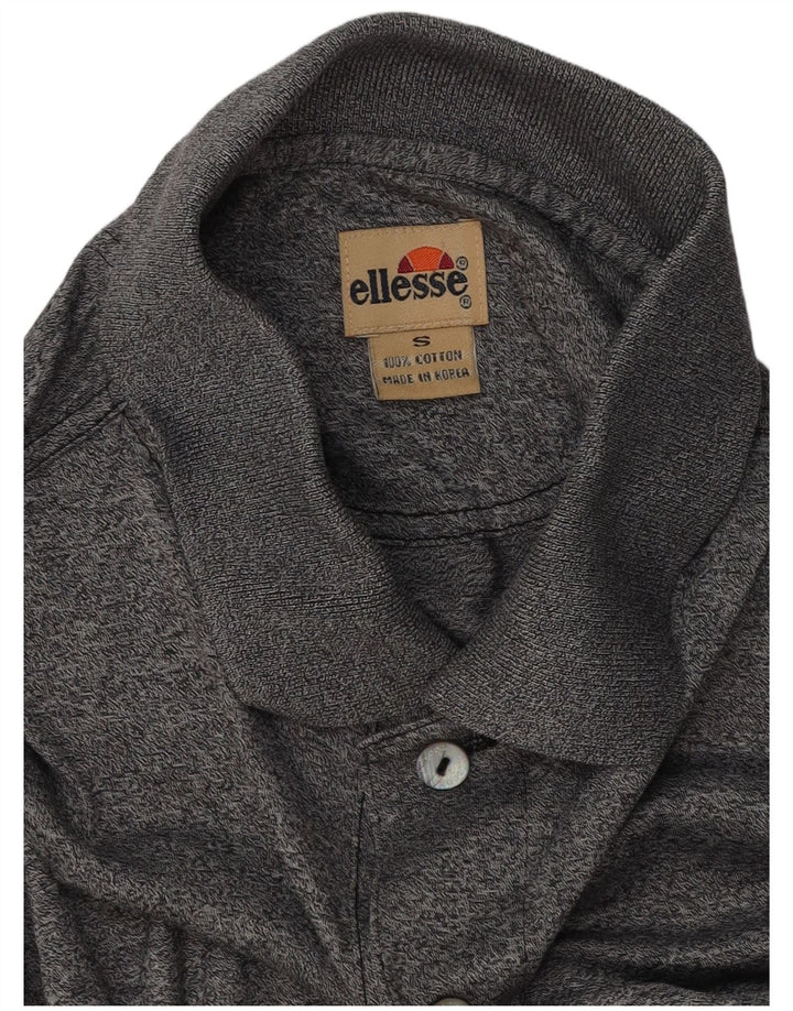 Polo da uomo Ellesse piccola in cotone screziato grigio