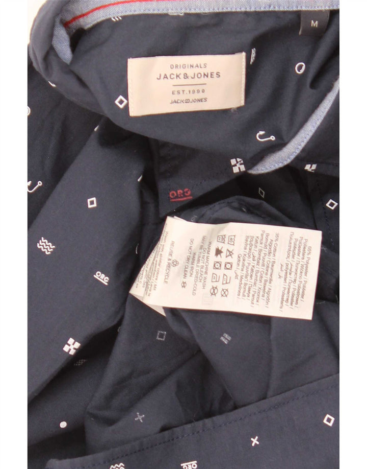Jack & Jones Camicia da uomo con motivo astratto Poliestere medio blu navy