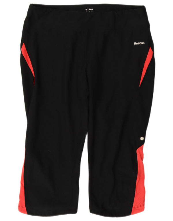 Pantaloni da tuta Reebok da donna Capri UK 14 Large Black Colourblock