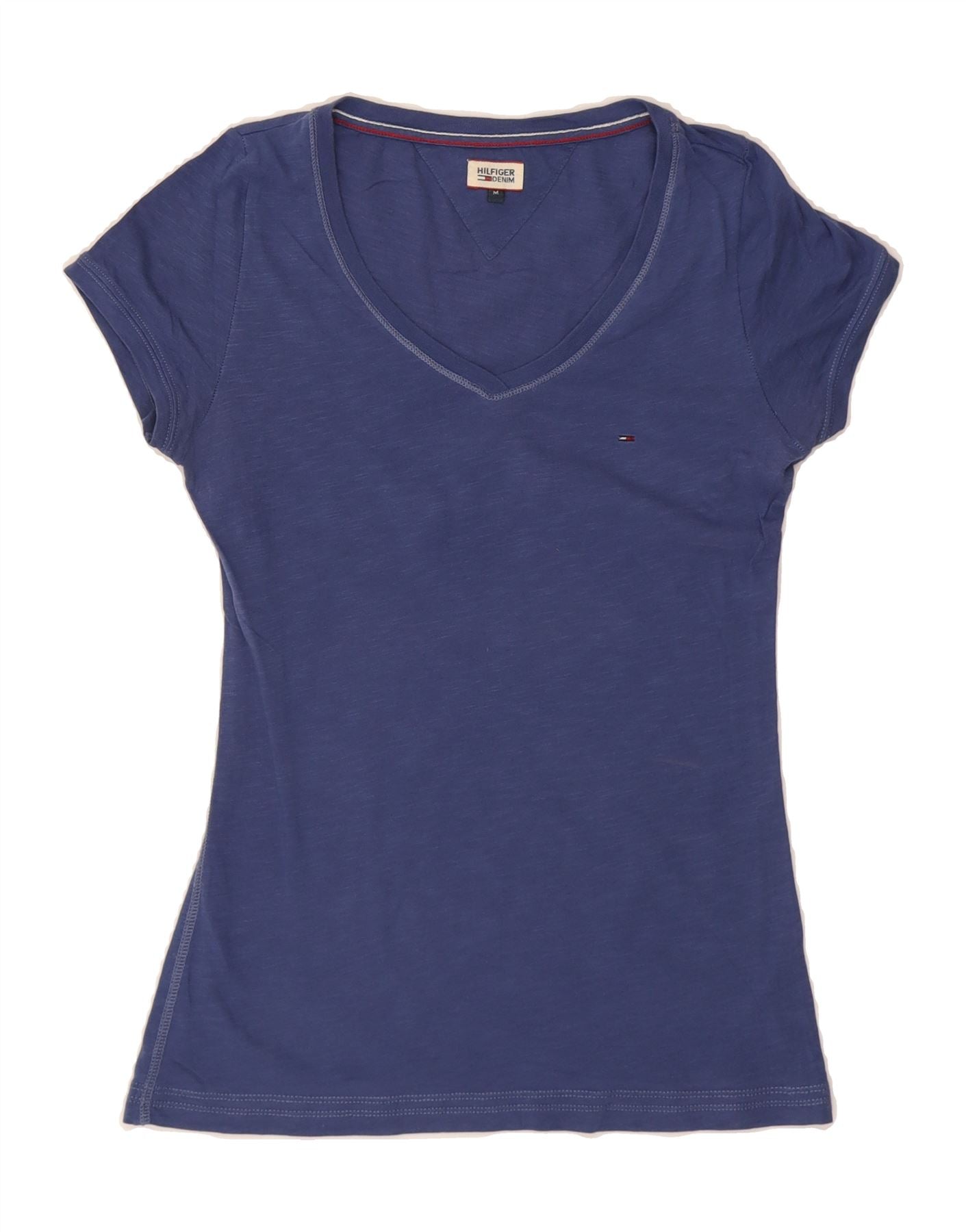 TOMMY HILFIGER Womens T-Shirt Top UK 12 Medium Navy Blue Vintage Tommy Hilfiger and Second-Hand Tommy Hilfiger from Messina Hembry 