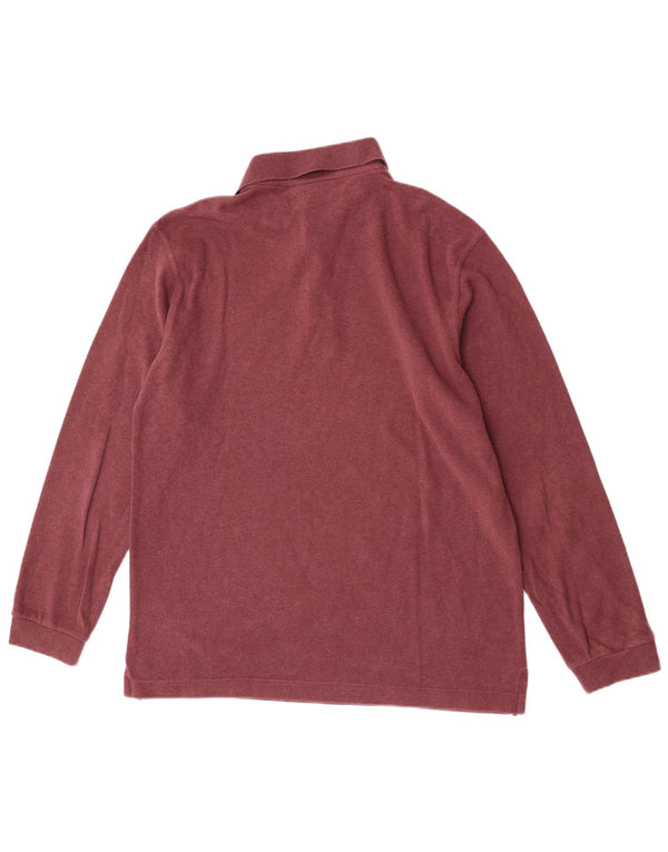 Polo da uomo a manica lunga AUSTRALIAN L'ALPINA IT 52 Large in cotone bordeaux