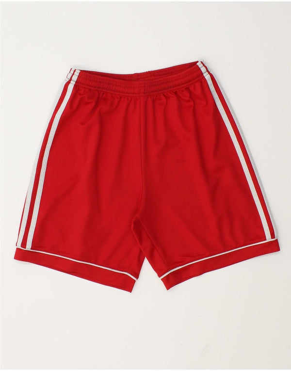 Pantaloncini sportivi Adidas Climalite da ragazzo 13-14 anni in poliestere rosso