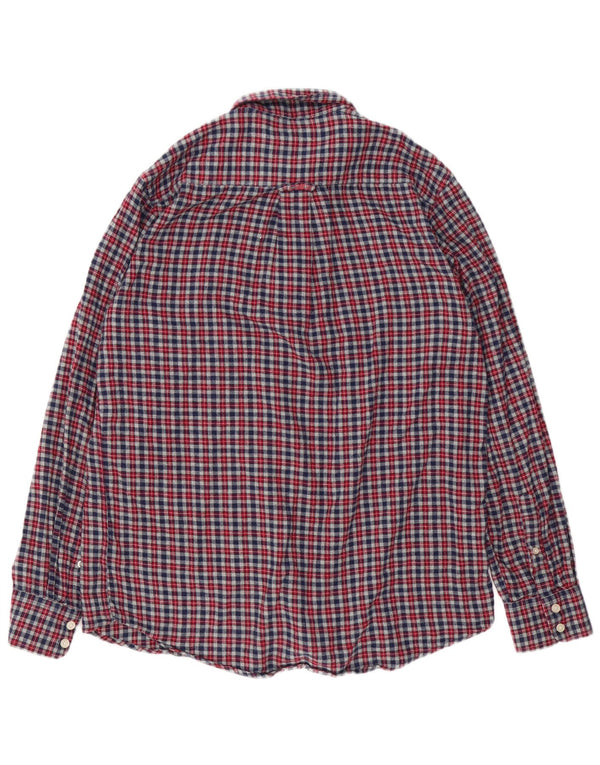 Crew Clothing Camicia da uomo in flanella dalla vestibilità classica, in cotone a quadri grigio medio