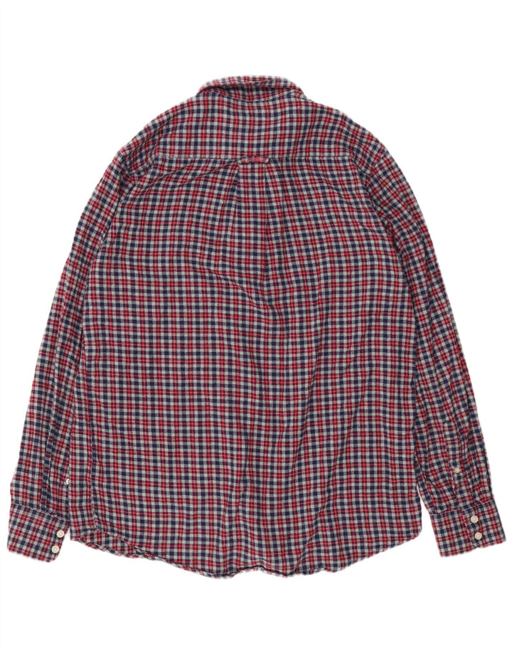 Crew Clothing Camicia da uomo in flanella dalla vestibilità classica, in cotone a quadri grigio medio