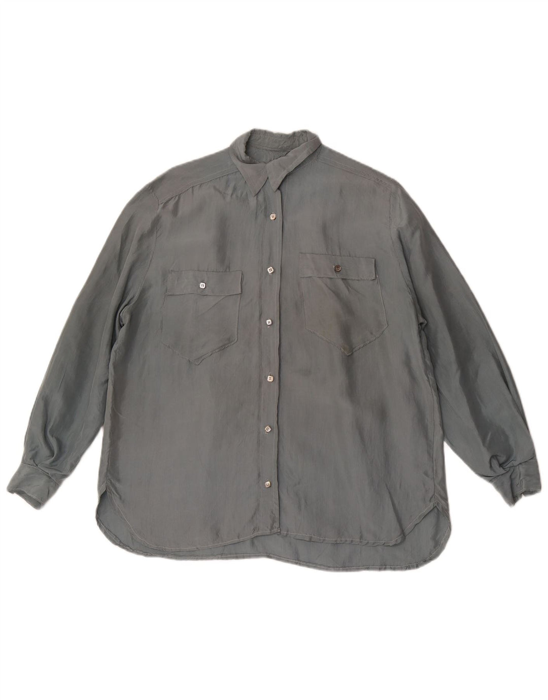 Camicetta camicia vintage da donna UK 18 XL Grigia