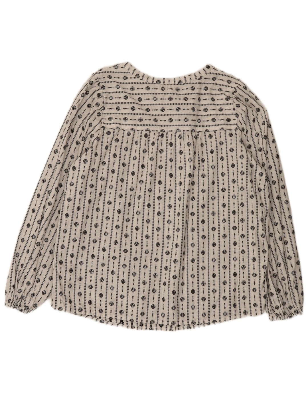 Top camicetta da donna Marks & Spencer UK 16 grande cotone geometrico bianco