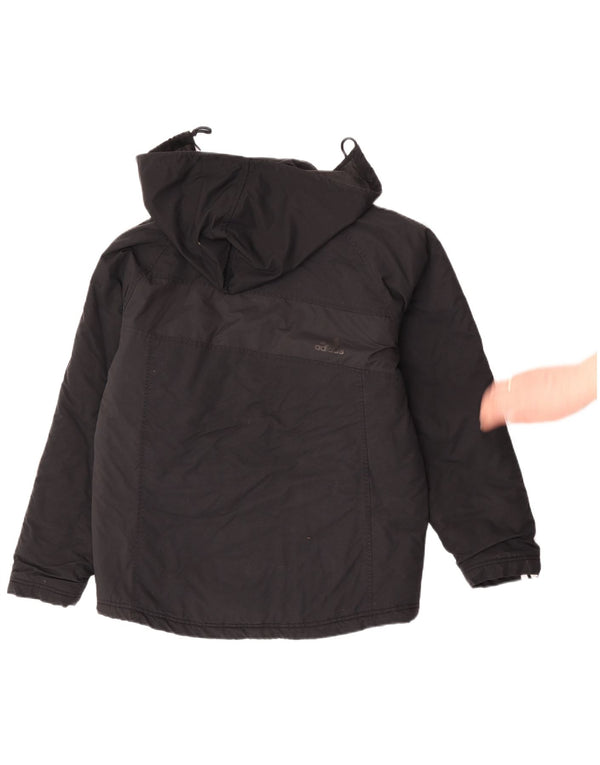 Giacca a vento con cappuccio da uomo Adidas UK 36 Small nera in poliammide
